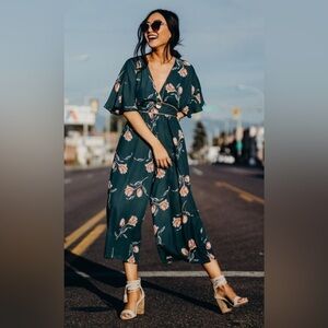 Green Floral Jumpsuit
